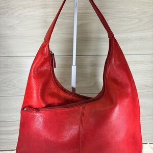 Wilsons Leather Vibrant Red Hobo Bag